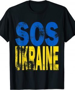 T-Shirt Ukraine Flag Vintage SOS I Stand With Ukraine Lover Support