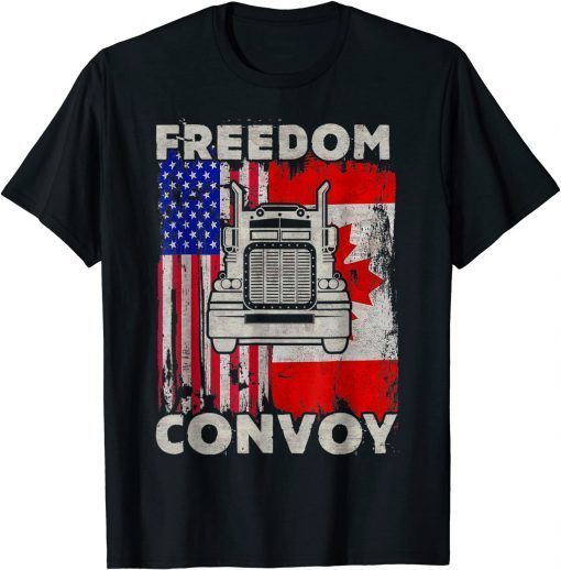 Official Canada Freedom Convoy 2022 Canadian Truckers Support T-Shirt
