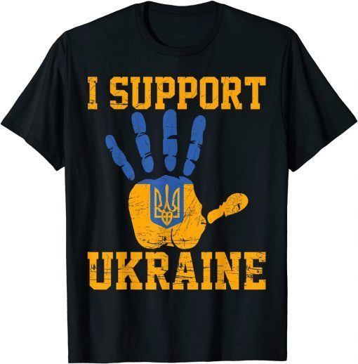 T-Shirt I Support Ukraine, Ukrainian Lover Support Flag 2022