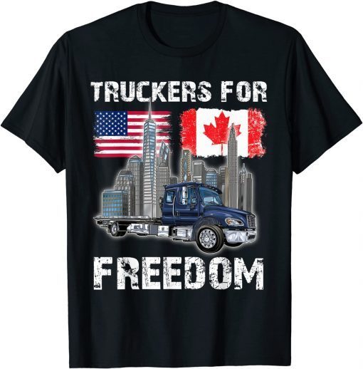 America And Canada Freedom Convoy 2022 Trucker TShirt