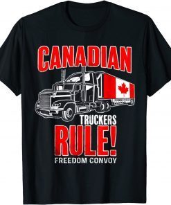 2022 Canada Freedom Convoy 2022 Canadian Truckers Support flag TShirt