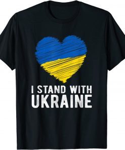 T-Shirt Ukrainian , I Stand with Ukraine, Support Ukraine flag Gift