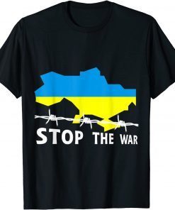 Stop The War In Ukraine Map Tee Shirts
