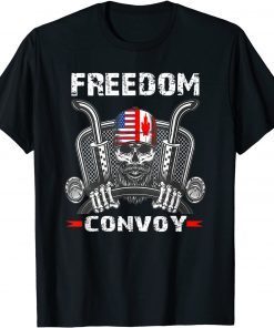 Skull Canada Freedom Convoy 2022 Support Canadian Truckers Funny TShirt