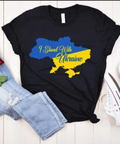 I Stand With Ukraine, Ukraine Flag Proud Ukrainian Patriotic T-Shirt