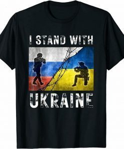 TShirt Asklo I Stand with Ukraine Support Ukraine Ukrainian American Flag