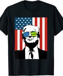 Classic Pro Donald Trump USA American Flag Ukraine Sunglasses Flag Tee Shirts