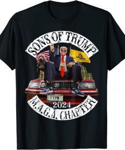 Classic Sons of Trump Maga Chapter 2024 With Pitbull Dog On Car T-Shirt
