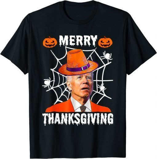 Funny Joe Biden Merry Thanksgiving Confused Happy Halloween 2022 T-Shirt