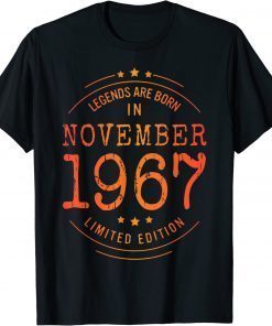 Birthday November 1967 Year Limited Edition Used Legends Gift Tee Shirt