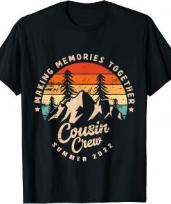 Vintage COUSIN CREW 2022 Funny Summer Vacation Camping Crew T-Shirt