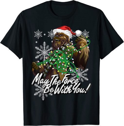 Star Wars Christmas Chewbacca Tangled Lights 2023 T-Shirt