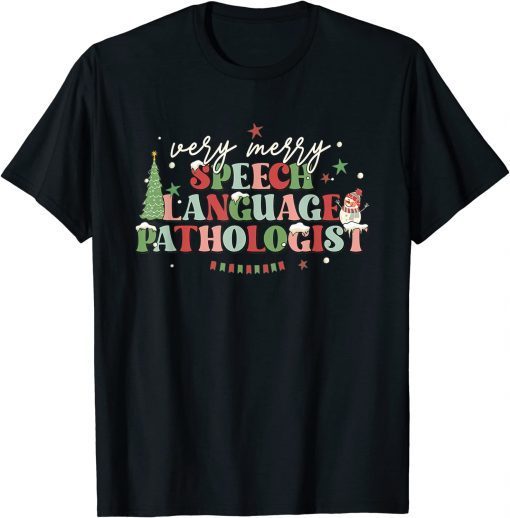 Very Merry Speech Language Pathologist Speech Squad Xmas Shirt