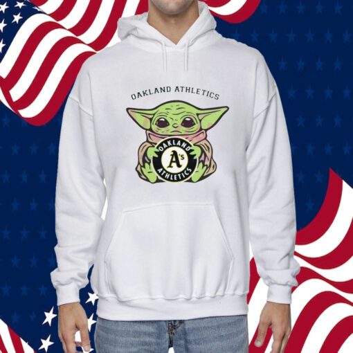 Baby Yoda Hug Logo Oakland Athletics Sport 2023 Tee Shirt