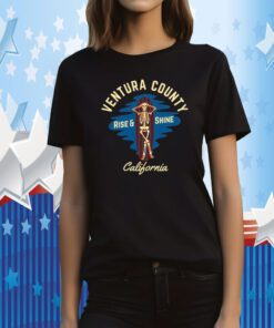Ventura County California Beige Text Skeleton Surf Shirt