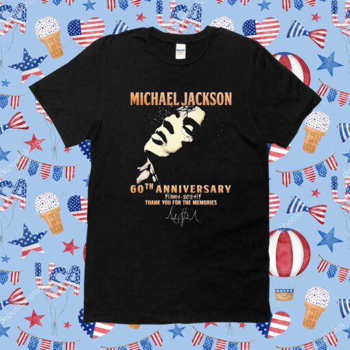 Michael Jackson 60th Anniversary 1964 2024 Thank You For The Memories Signature Tee Shirts
