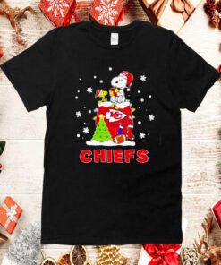 Woodstock And Snoopy On Dog House Kansas City Chiefs Christmas TShirt
