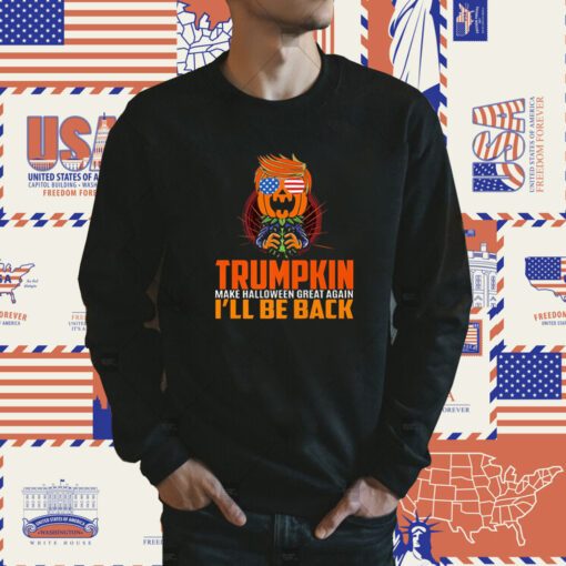 I'll Be Back Trumpkin Trump Halloween Party Costume 2024 Tee Premium Tee Shirt