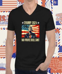 Official Trump For President 2024 No More Bullshit Vintage USA Flag TShirt