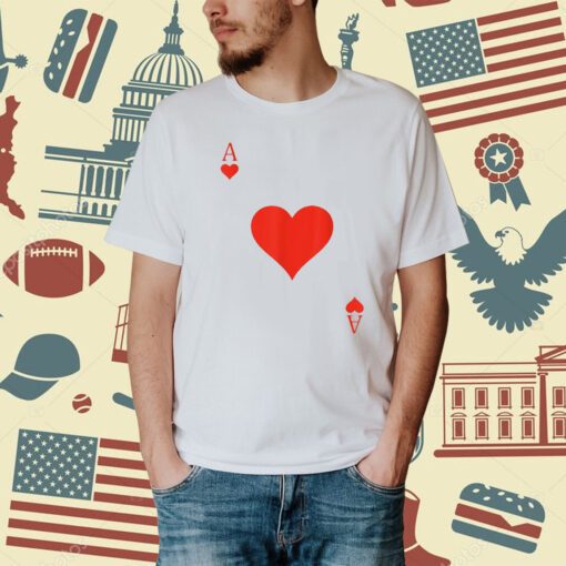 Ace of Hearts Costume Deck of Cards Playing Card Halloween T-Shirt