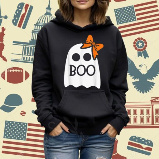Ghost With Bow Boo Funny Halloween Costume Toddler Novelty T-Shirt