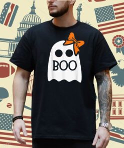 Ghost With Bow Boo Funny Halloween Costume Toddler Novelty T-Shirt