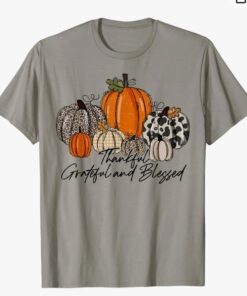 Thankful Grateful Blessed Thankful Pumpkin Thanksgiving Fall T-Shirt