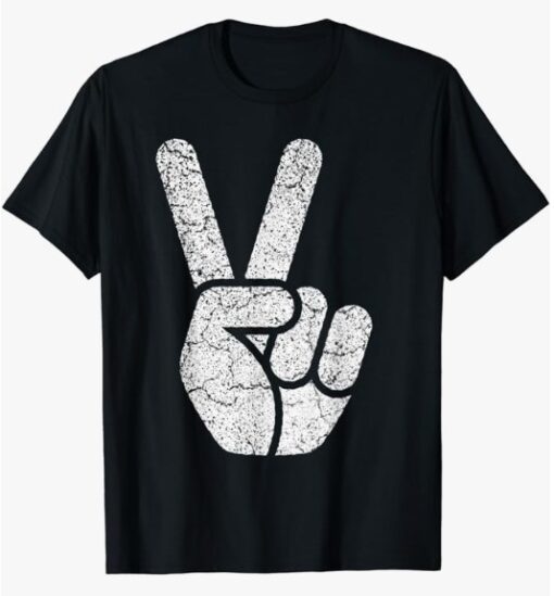 Peace Sign Shirt Women Men Kids Vintage 60s 70s Hippie Gift T-Shirt