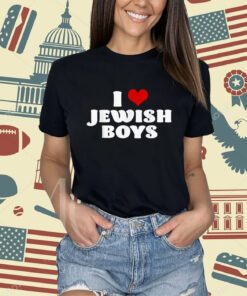 I Love Jewish Boys Red Heart Hanukkah T-Shirt