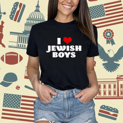 I Love Jewish Boys Red Heart Hanukkah T-Shirt