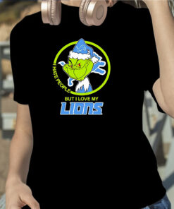 Grinch I Hate People But I Love My Detroit Lions TShirt