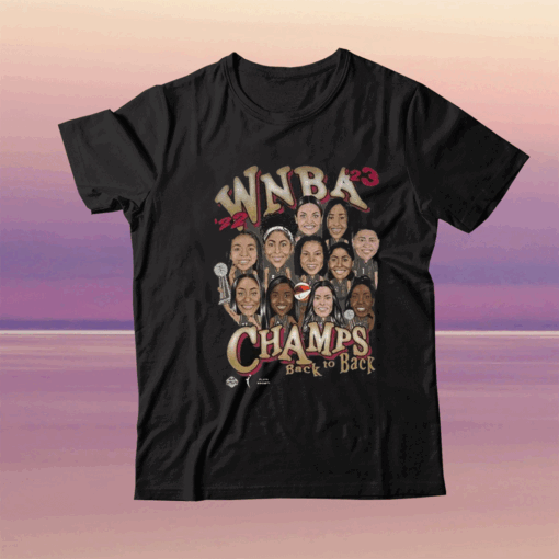 Las Vegas Aces Playa Society Back To Back Wnba Finals Champions Roster Shirt