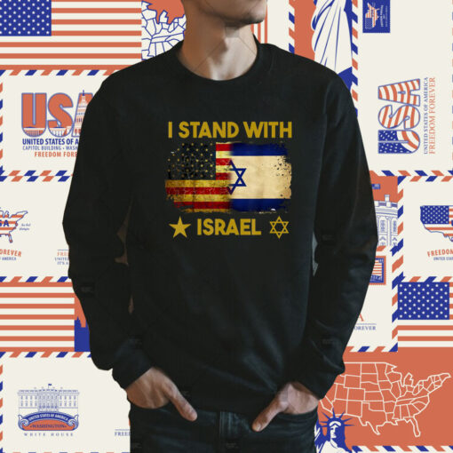 I Stand With Israel America Flag TShirt