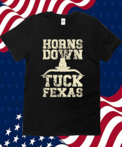 Official Horns Down Tuck Fexas Game Day Oklahoma Beat Texas TShirt