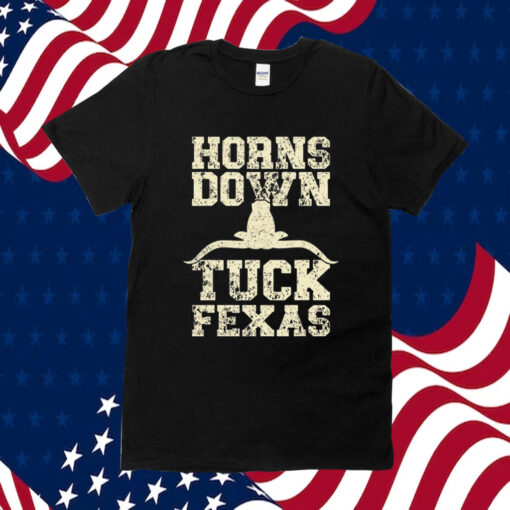 Official Horns Down Tuck Fexas Game Day Oklahoma Beat Texas TShirt