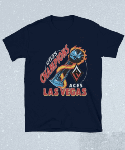 Las Vegas Aces Homage Charcoal 2023 WNBA Finals Champions Trophy Tee Shirt