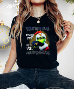 Santa Grinch Christmas They Hate Us Because Ain’t Us West Virginia Mountaineers Helmet Shirts