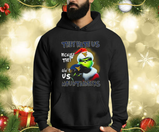 Santa Grinch Christmas They Hate Us Because Ain’t Us West Virginia Mountaineers Helmet Shirts