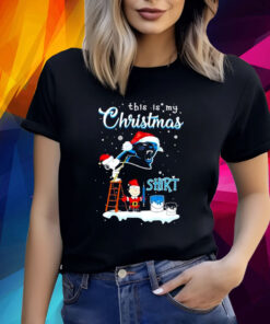 Snoopy And Charlie Brown Nfl Carolina Panthers This Is My Christmas T-Shirt