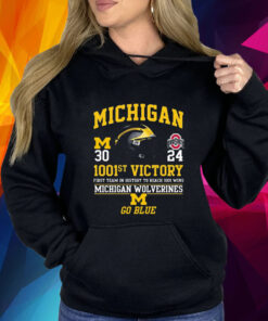 Michigan 1001st Victory First Team In History To Reach 1001 Wins Michigan Wolverines Go Vlue Shirt