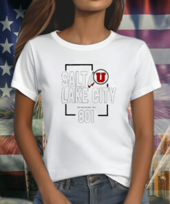 Utah Utes Red 801 Area Code Salt Lake City Shirt