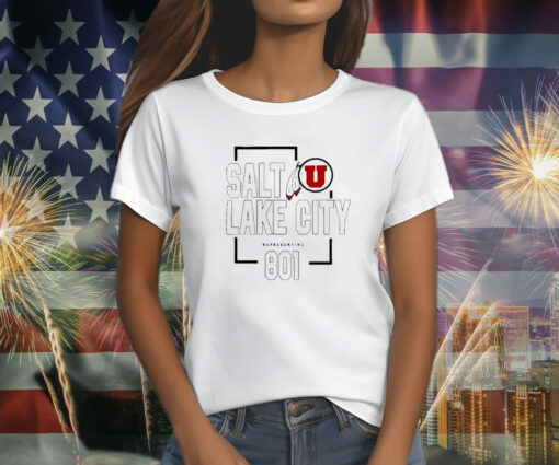 Utah Utes Red 801 Area Code Salt Lake City Shirt