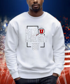 Utah Utes Red 801 Area Code Salt Lake City Shirt