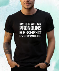 My Dog Ate My Pronouns He She It Everywhere T-Shirt