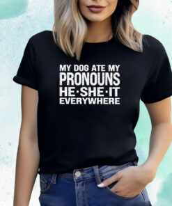 My Dog Ate My Pronouns He She It Everywhere T-Shirt