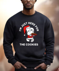 I’M Just Here For The Cookies Peanuts Santa Snoopy Dog Christmas Sweatshirt