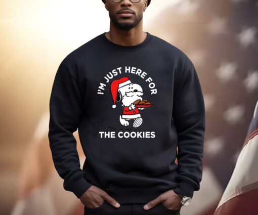 I’M Just Here For The Cookies Peanuts Santa Snoopy Dog Christmas Sweatshirt