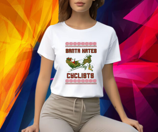 Santa Hates Cyclist Ugly Christmas TShirt