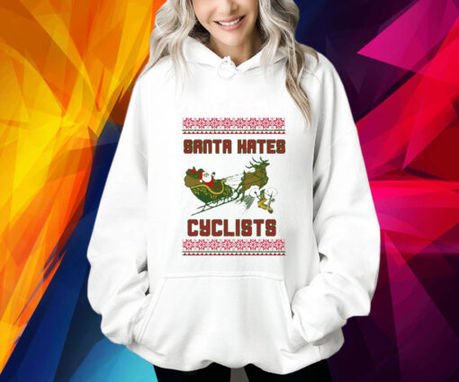 Santa Hates Cyclist Ugly Christmas Hoodie Shirt