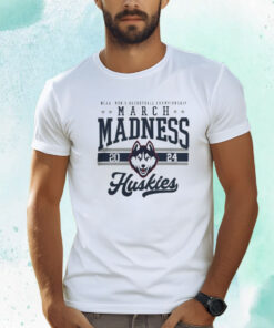 Uconn Huskies White 2024 NCaa Men’s Basketball Tournament March Madness T-Shirt